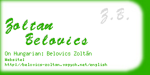 zoltan belovics business card